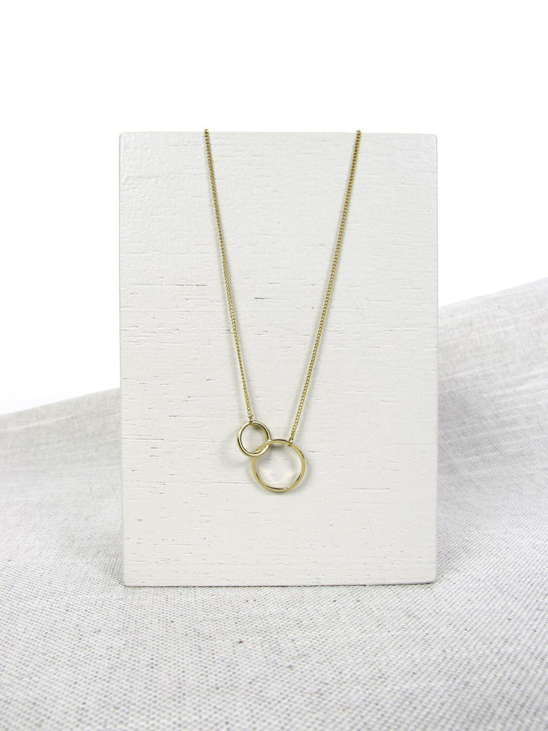 Gold plated necklace with double circle