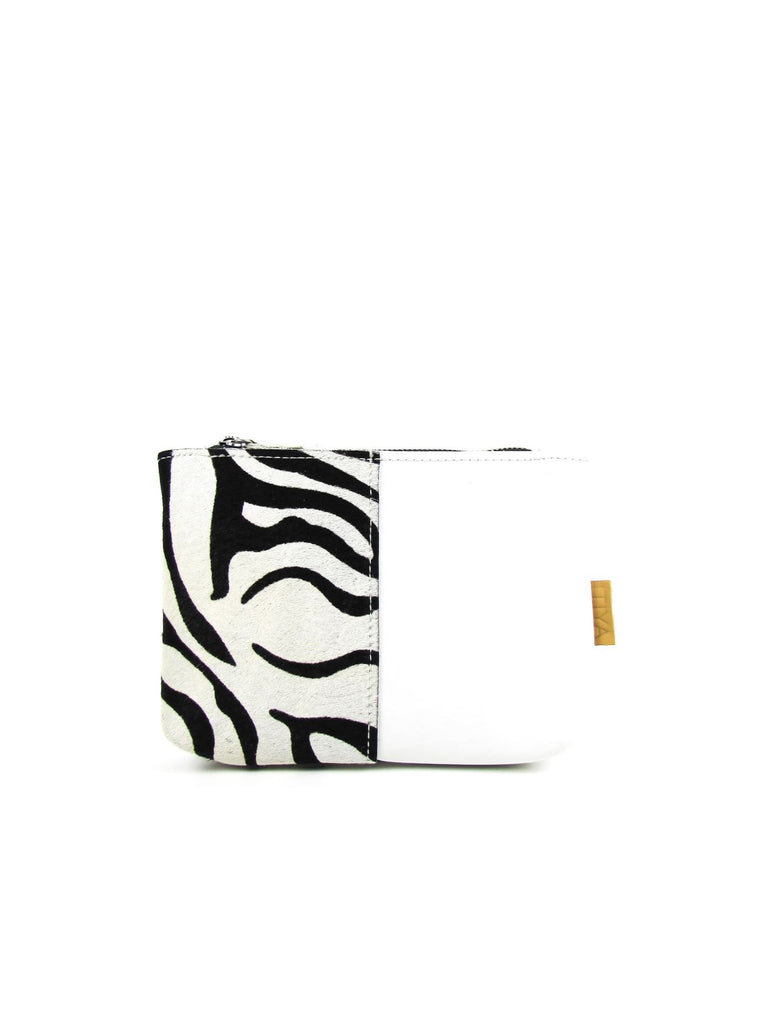 LOA clutch white - zebra