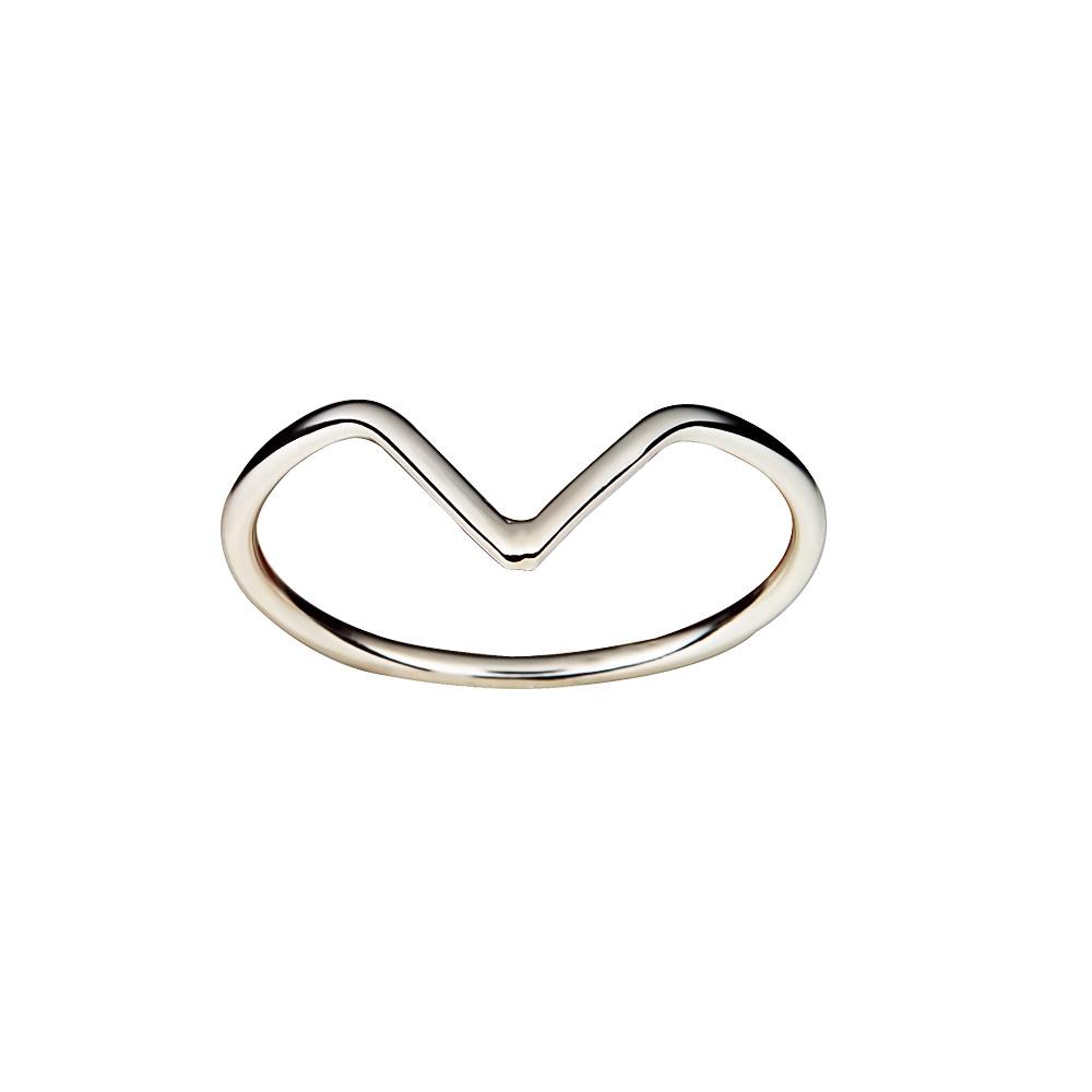 Silver V shaped ring