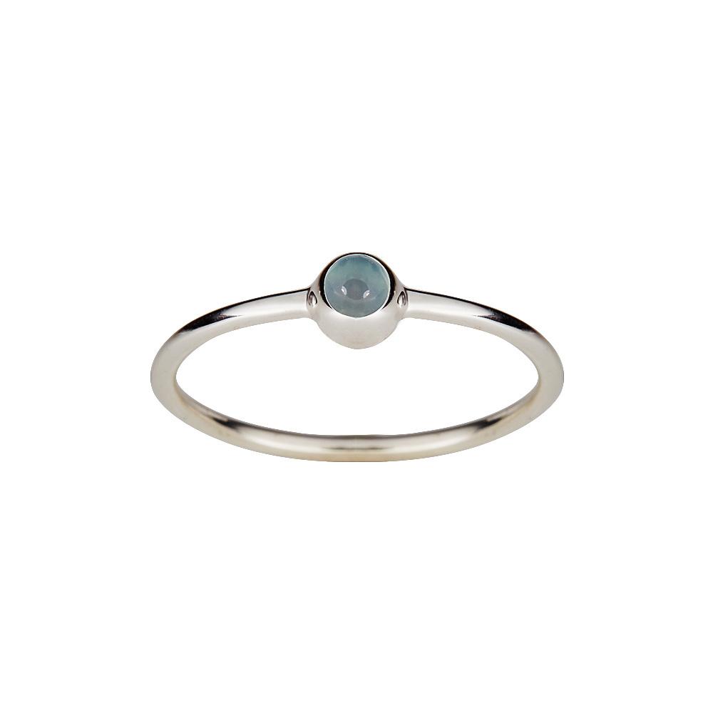 Silver ring with small blue onyx